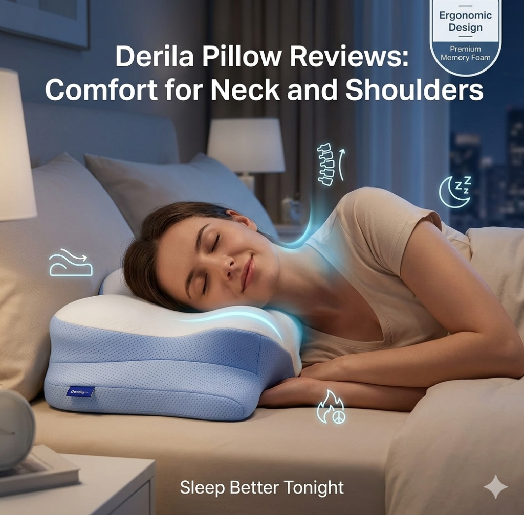 Derila Pillow Reviews Comfort for Neck and Shoulders
