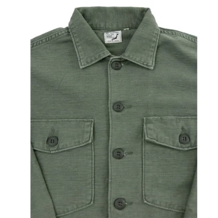 OrSlow 8345 Pocket Fatigue Shirt Reverse Sateen – Dark Olive Stone