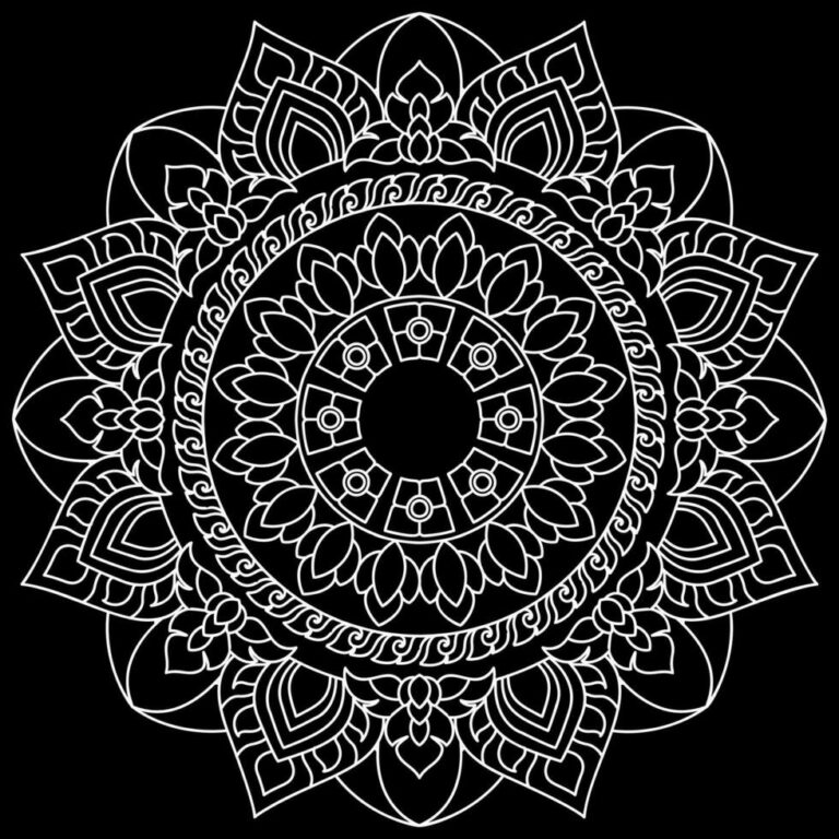 Black mandala art designs