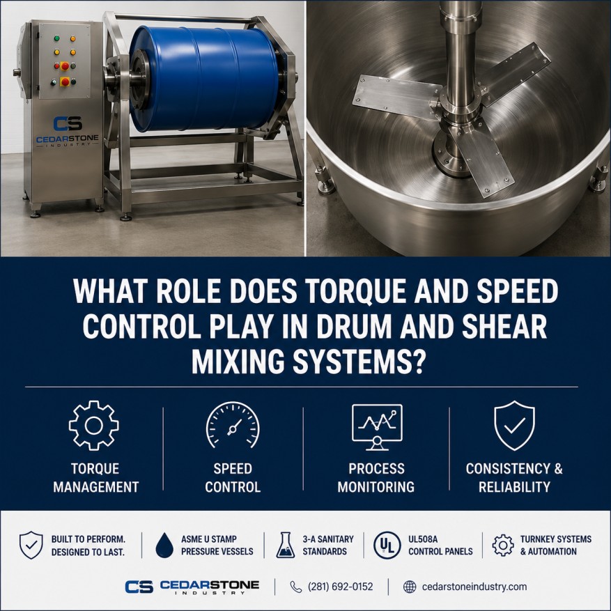 What Role Does Torque and Speed Control Play in Drum and Shear Mixing Systems