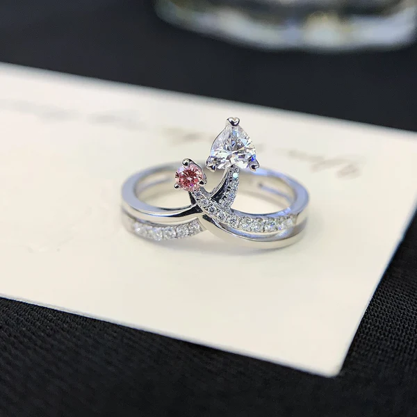 Two Tone Engagement Rings Lab Grown Diamonds