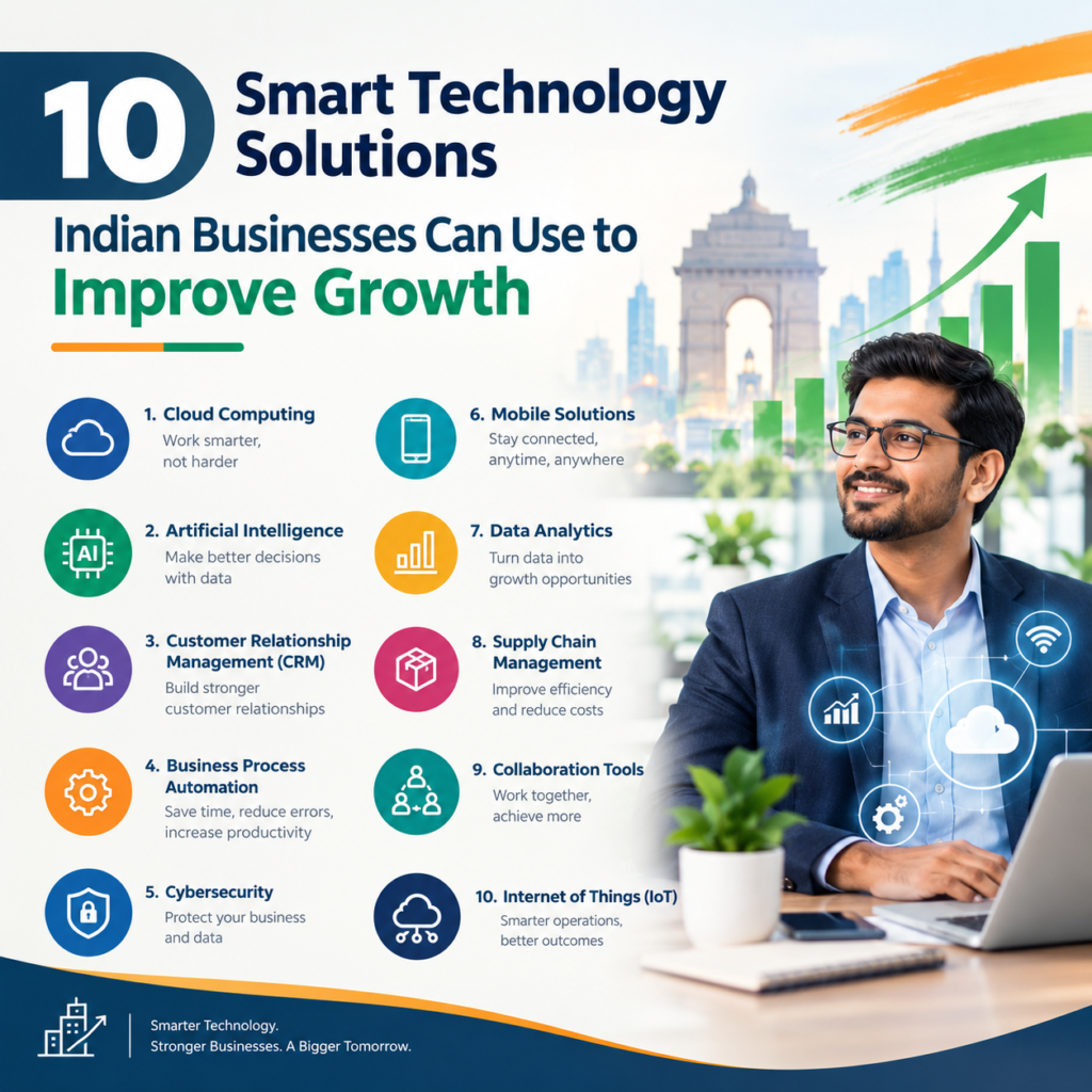 10 Smart Technology Solutions Indian Businesses Can Use to Improve Growth