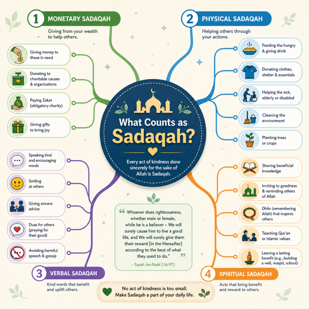 types of sadaqah in islam