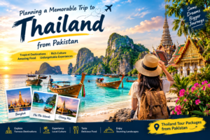 alt=Thailand tour packages from Pakistan featuring Bangkok, Phi Phi Islands, and Chiang Mai