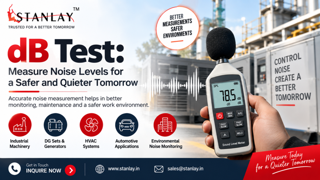 dB test using a sound level meter for noise measurement