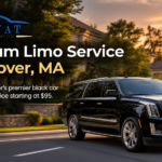 Premium limo service in Hanover, MA featuring a luxury black Cadillac SUV by Hayyat Limo Service.