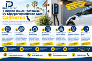 Electrician planning an EV charger installation at an older California home