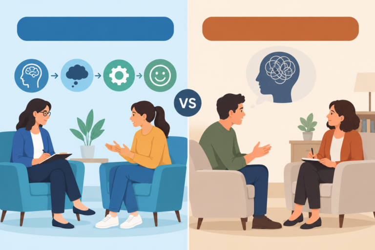 CBT vs Talk Therapy Infographic