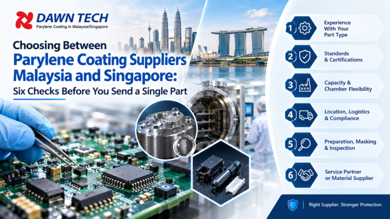 Parylene coating suppliers Malaysia and Singapore for electronics and industrial components
