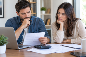 Couple Reviewing Finances at Home