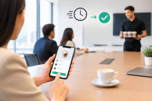 Mobile Coffee Ordering in a Modern Meeting (1)