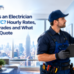 YT Electrical Services electrician inspecting an electrical panel in a New York City apartment.