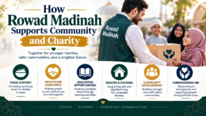 Rowad Madinah connects community-focused charitable efforts with support for families, children, education, humanitarian needs, and meaningful giving.