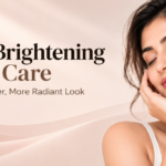 Woman with healthy-looking skin illustrating nighttime skincare and skin brightening care.