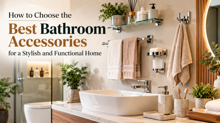 Best bathroom accessories including towel holders, soap dispensers and bathroom shelves