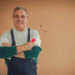 Portrait of a smiling painter